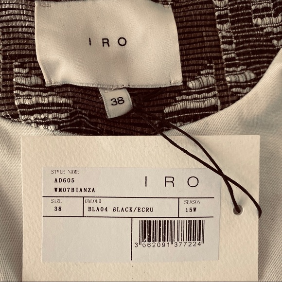 NWT IRO Bianza Kimono Style JKT Sz 38 BLK/Ecru/Sil - Picture 7 of 16